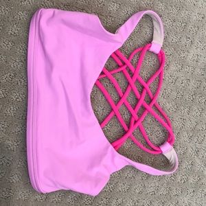 size 2 pink lulu sports bra!!